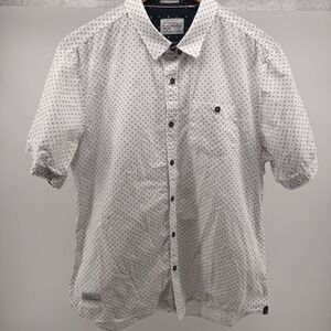 Seven Diamonds Mens White Geometric Print Short Sleeve Button Up Shirt XL 0637